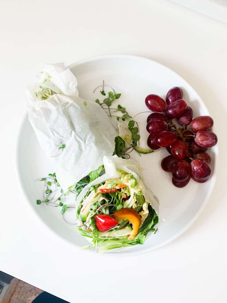 10 Easy Whole30 Lunch Or Emergency Meals wrap and grapes