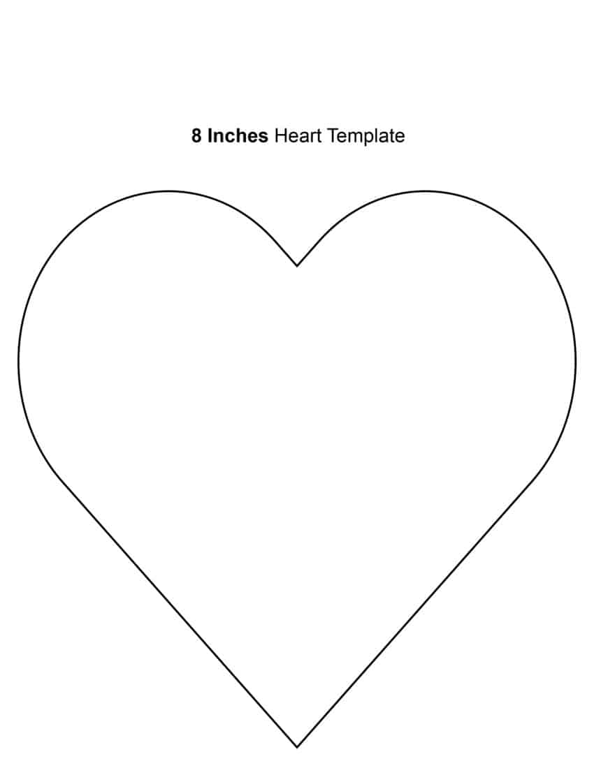 white 8 inch heart printable template