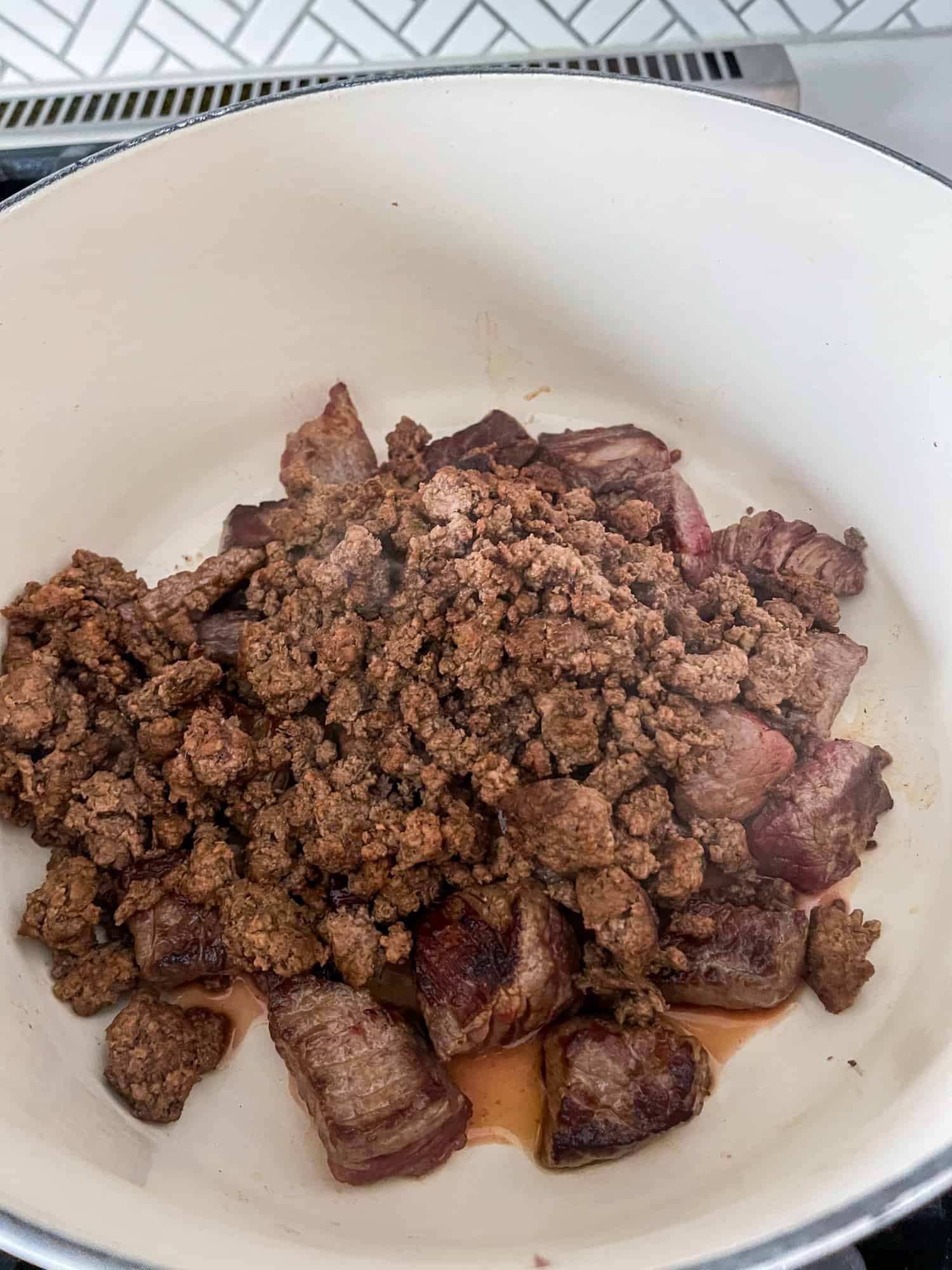 cooked meat for chili 