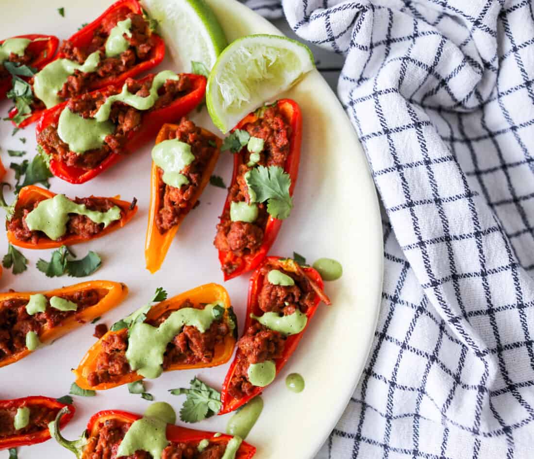 paleo + whole30 mini stuffed peppers with turkey