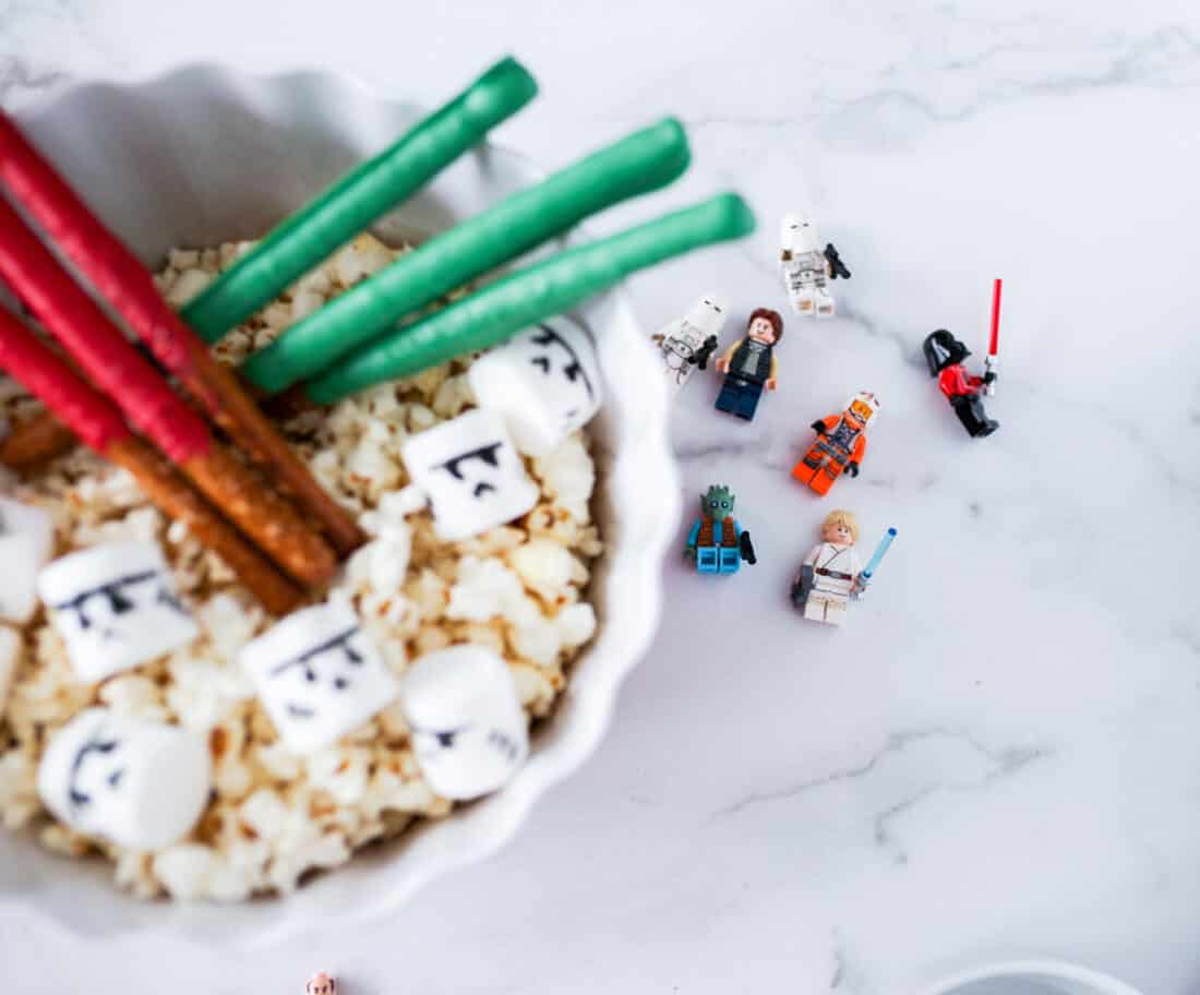 Star Wars toys and popcorn 