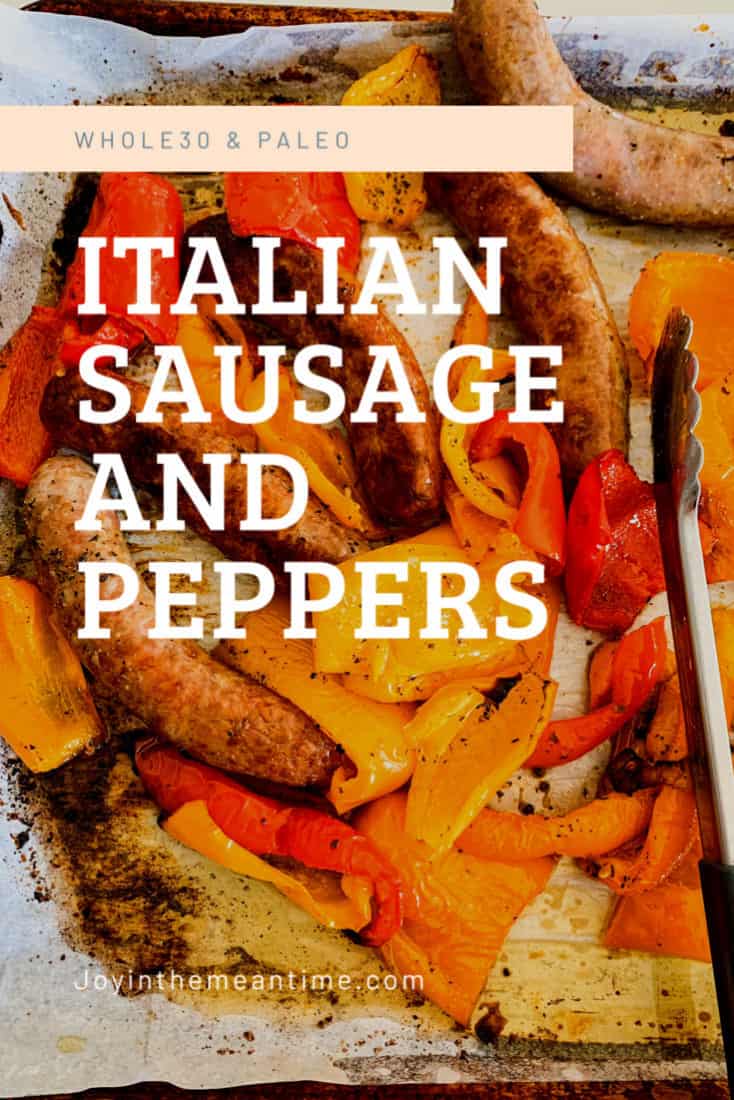 Mamma Mia's Whole30 Sausage and Peppers Pinterest banner