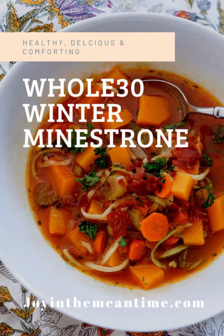Whole30 Winter Minestrone Pinterest Banner